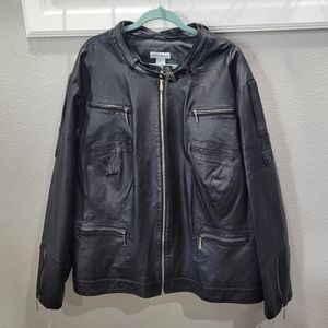 NWOT Jessica London Plus Size Leather Biker Jacket